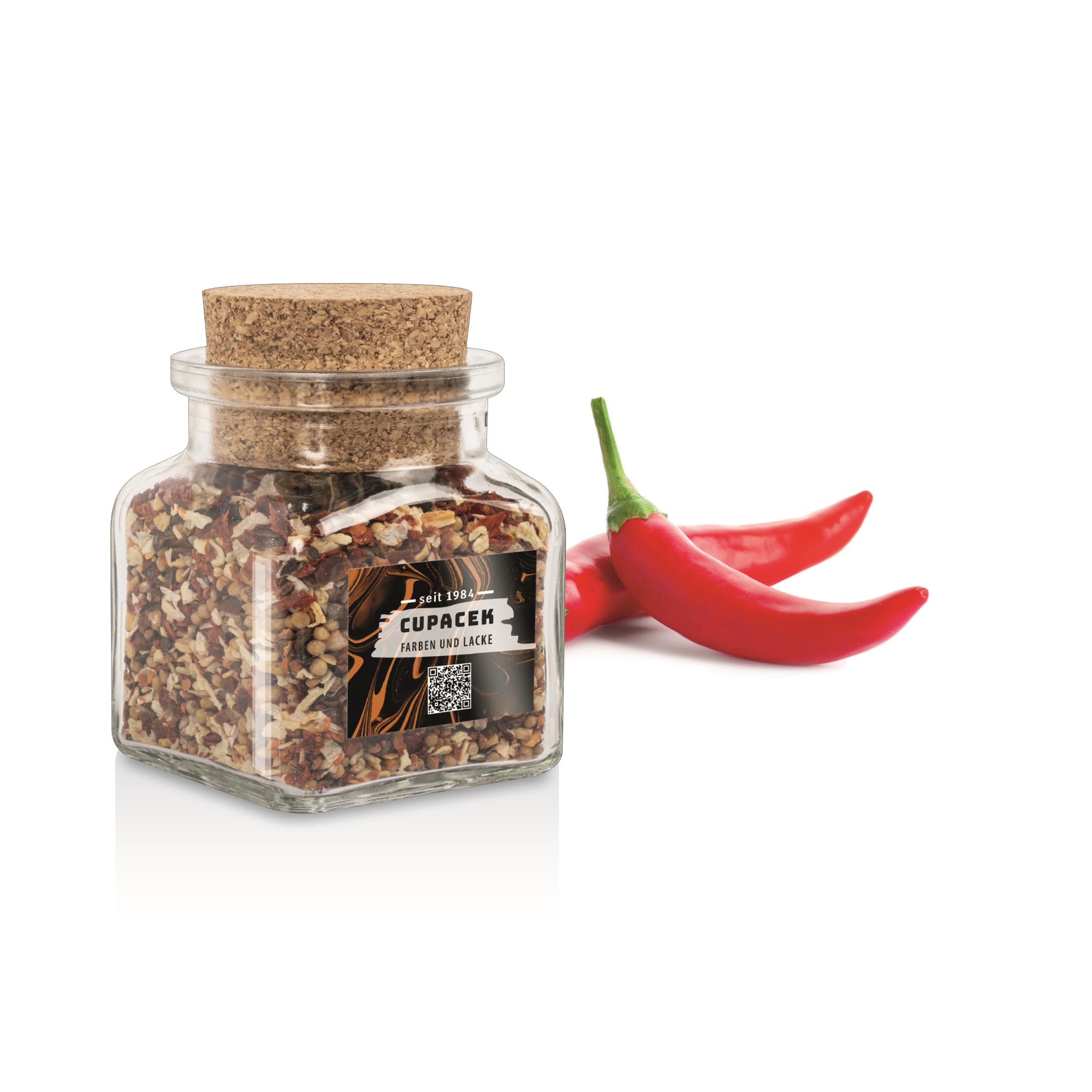 Korkengl�ser mit Gew�rzen & s��em Topping