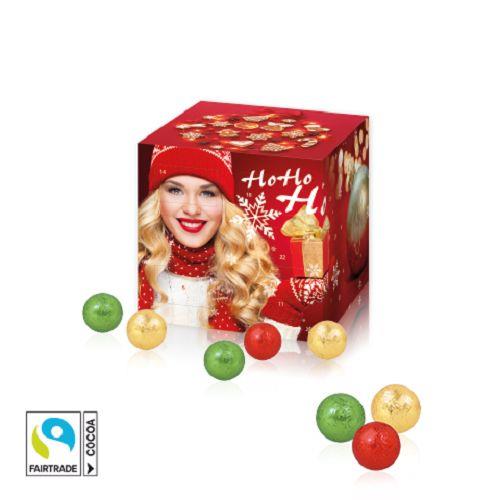 Adventskalender �Cube� mit Fairtrade� Schokolade ONLY